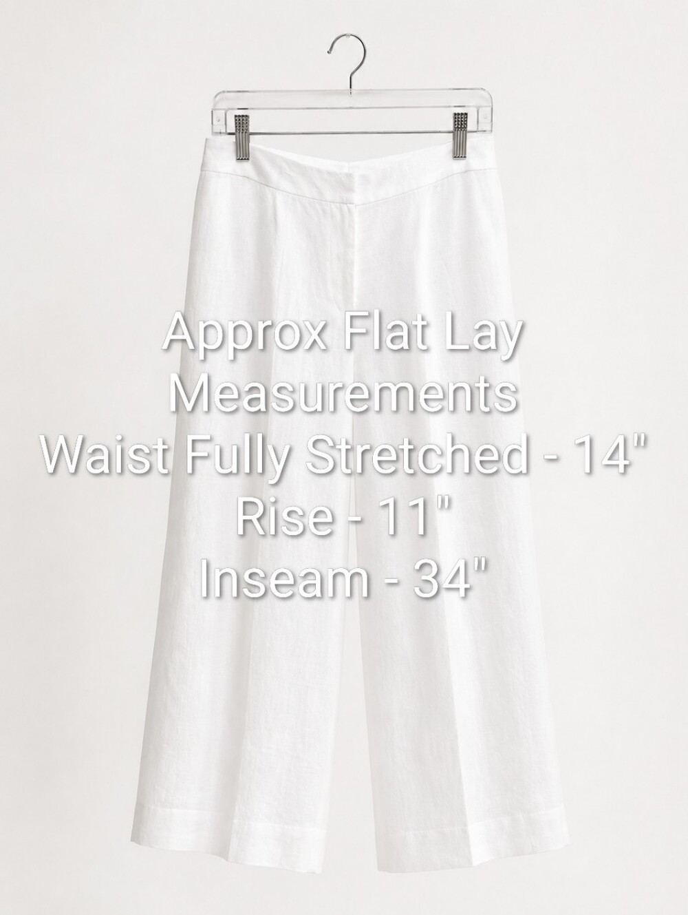ETCETERA White 100% Linen Wide Leg Trousers Size 4 NWT Resort Wear - Picture 5 of 6